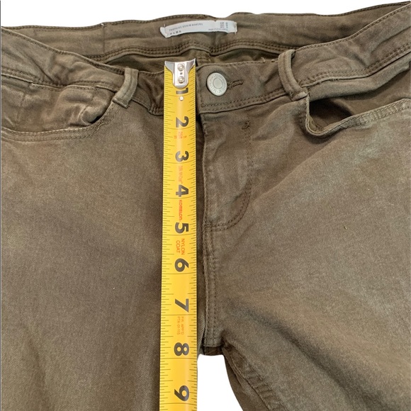 Zara Trafaluc Denim Makers Olive Green Long Pants Size 28 - Picture 8 of 17